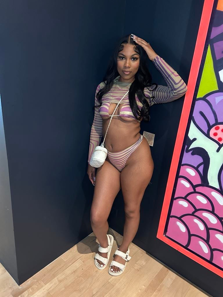 3 Piece Striped Swimsuit